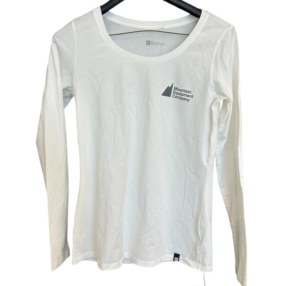 MEC NWT S cotton logo white shirt with small front logo larger back logo light. - Picture 1 of 10